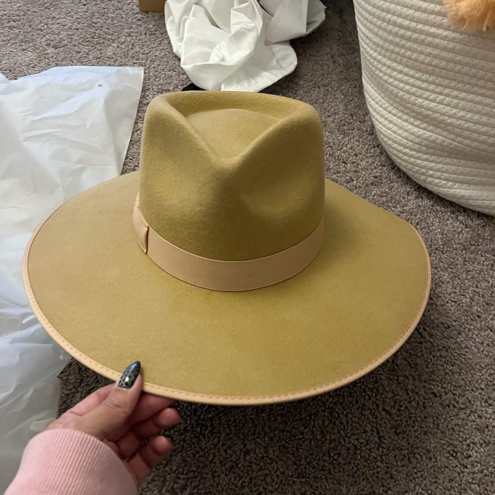Lack Of Color Mustard Wide-Brim Hat